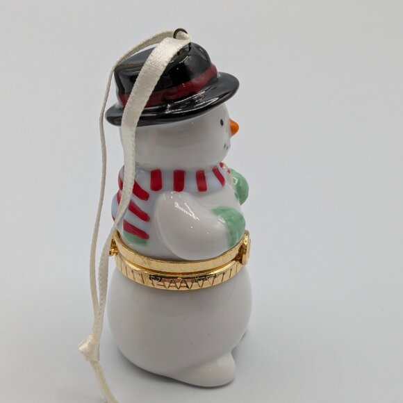 Hallmark Keepsake Porcelain Hinged Box 1997, Porcelain Snowman Ornament - Picture 5 of 11